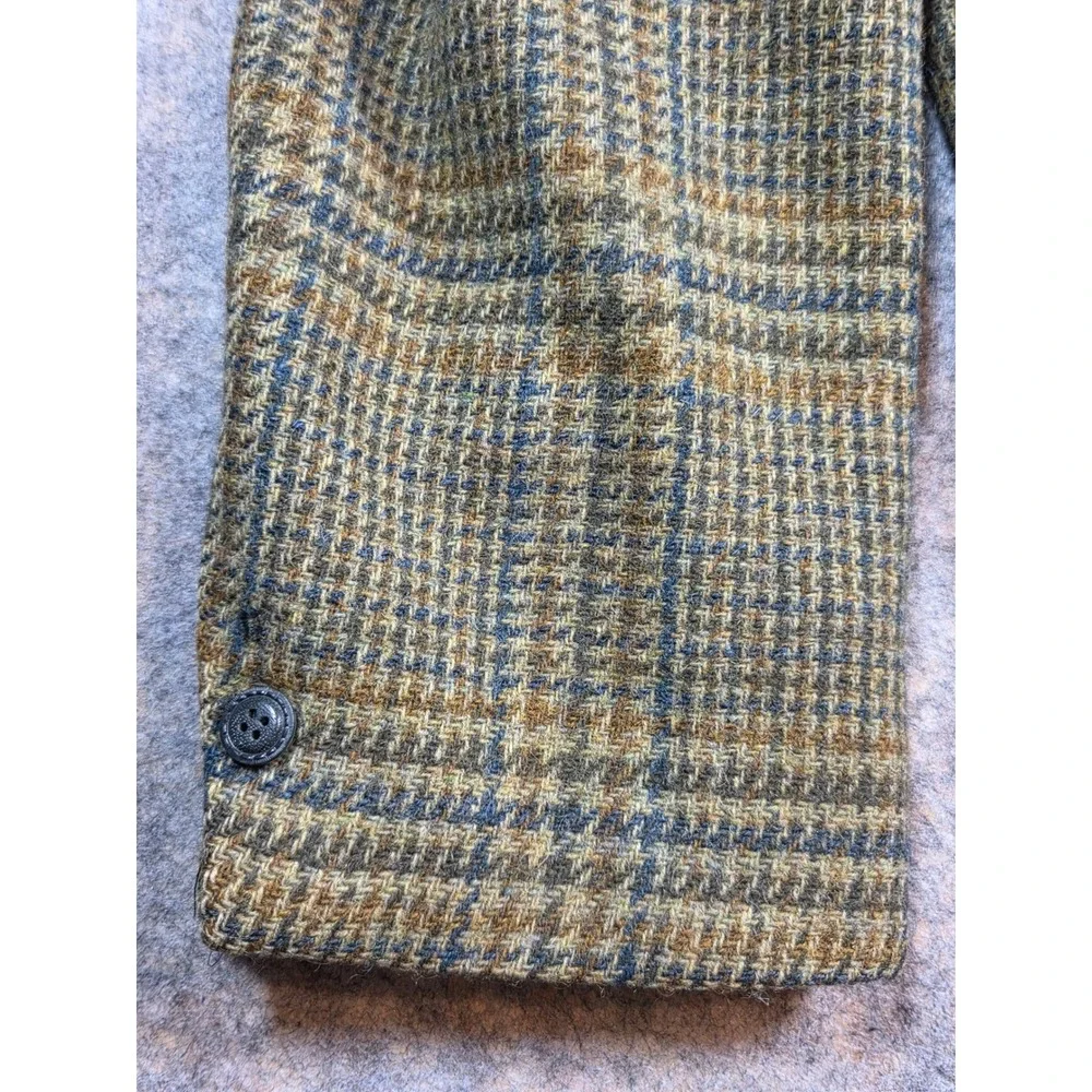 Glenkirk B&B Lorrys Vintage Wool Plaid Blazer Green Brown Tweed Sport Coat 44 S